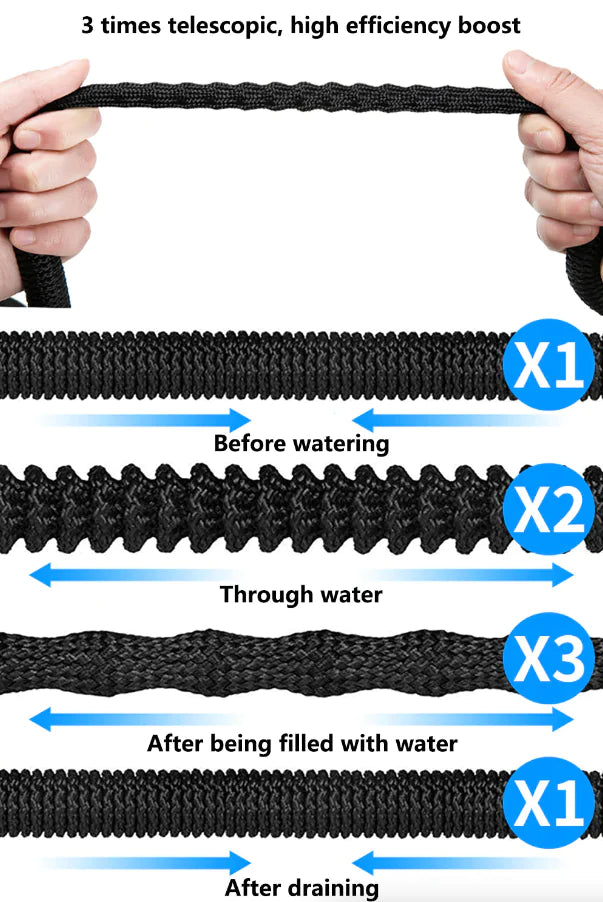 4X Stronger Deluxe Expandable Flexible Garden Hose Water Hose 25, 50, 75, 100FT